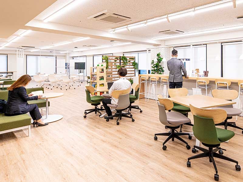 Innovative interior design of office cafeteria
