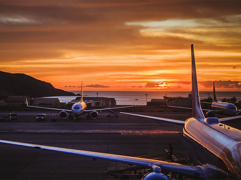 Runway with Aeroplanes