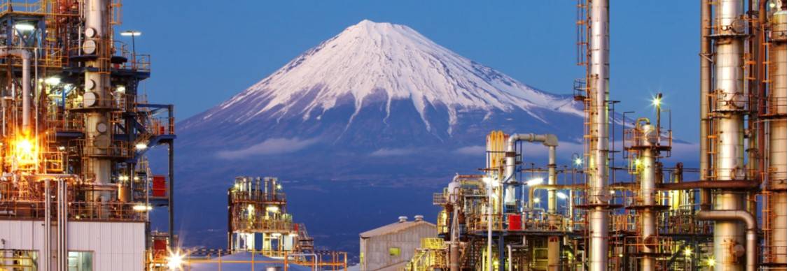 富士山と日本の工場