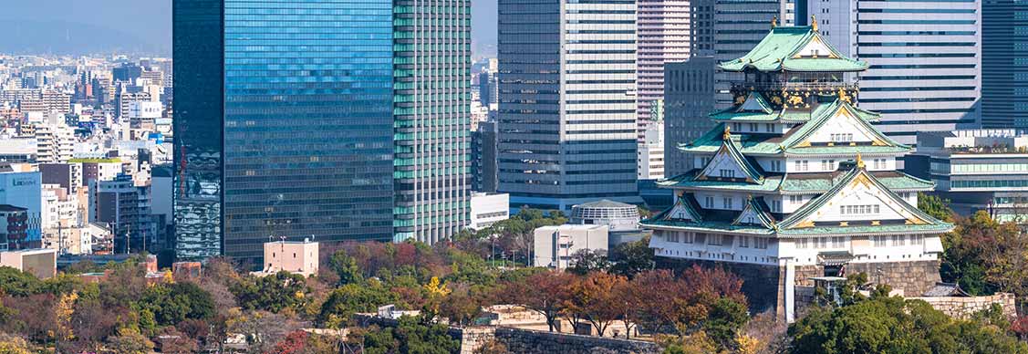 大阪城の周りに林立するAグレードビル
