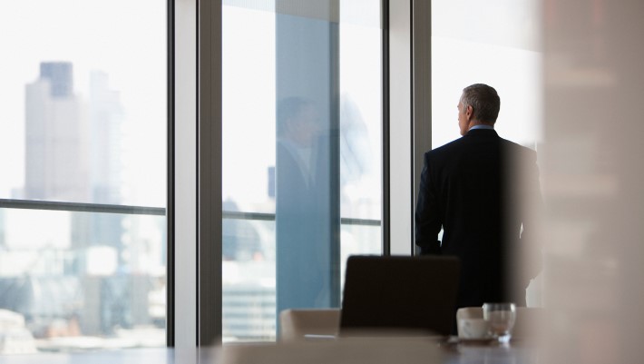 Man looking out of the window