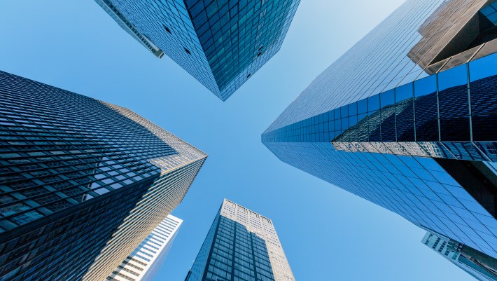 High rise building view from bottom