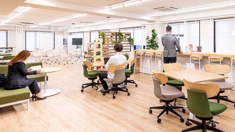 Innovative interior design of office cafeteria