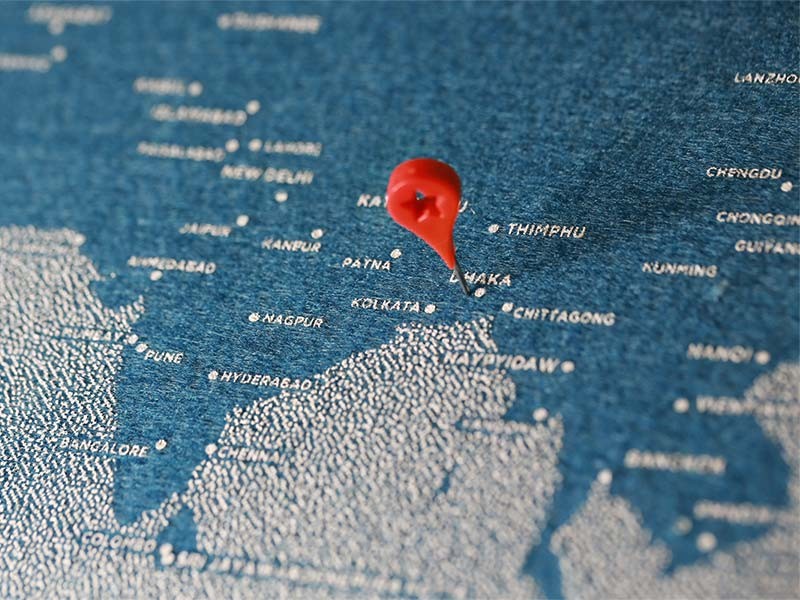 Map view pinning to dhaka