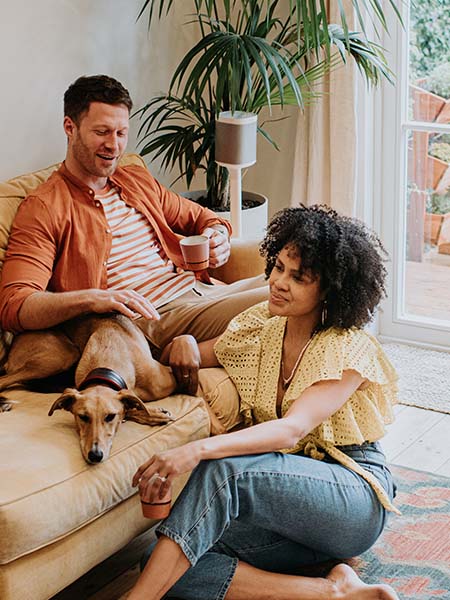 Couple wit their dog