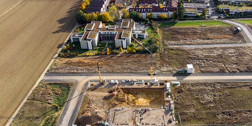 Construction of building on a new plot