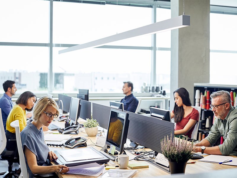 Corporate Office workers at desks