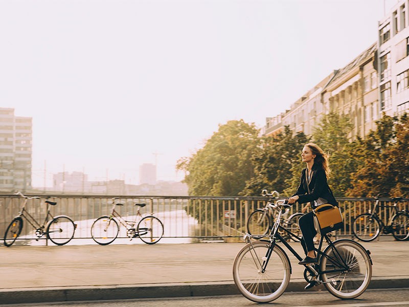 Women riding a bicycle