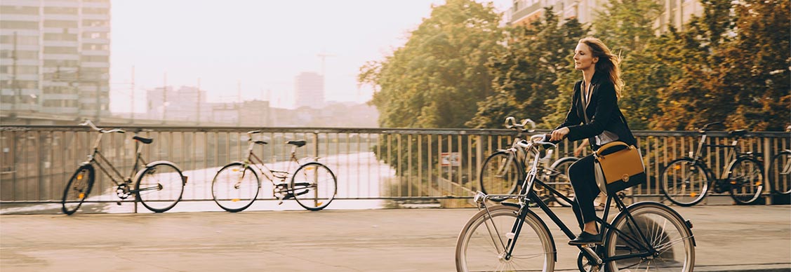 Women riding a bicycle