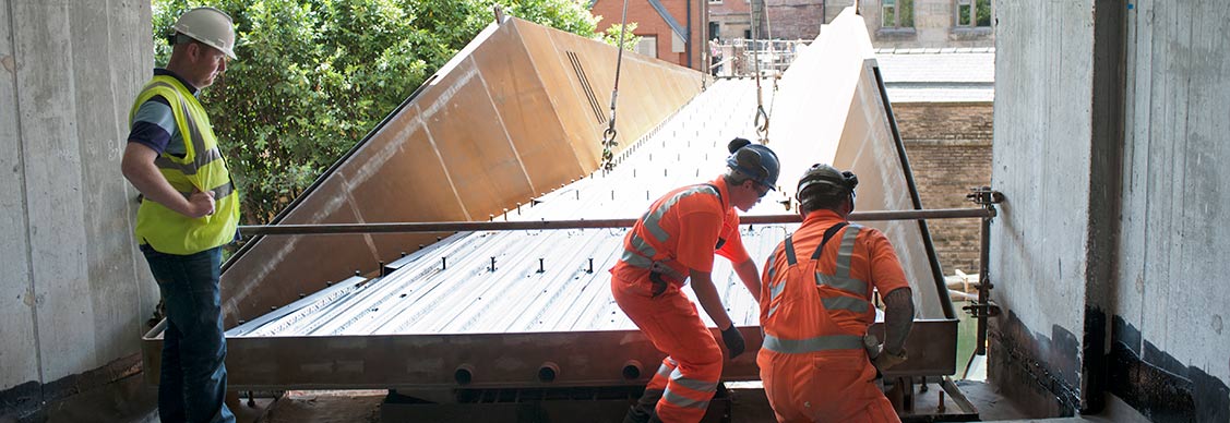 Workers doing construction work